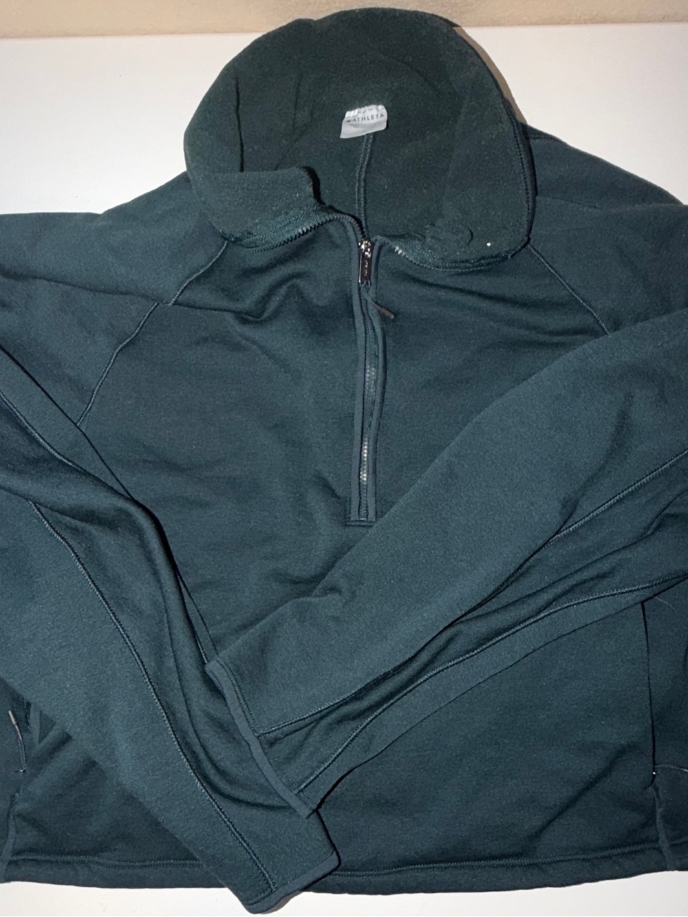 Athleta Women's Crew/Scoop Neck Half-Zip Pullover - Dark Green